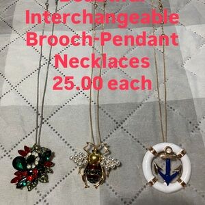 Colorful Brooch-Pendant Necklaces